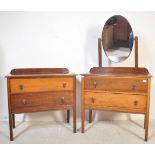 1940'S OAK JACOBEAN REVIVAL CHEST OF DRAWERS & ANOTHER