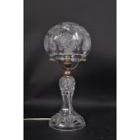 CIRCA 1950S CUT GLASS MUSHROOM TABLE LAMP