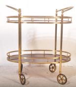 MID-CENTURY RETRO TUBULAR GILDED METAL BUTLERS TROLLEY