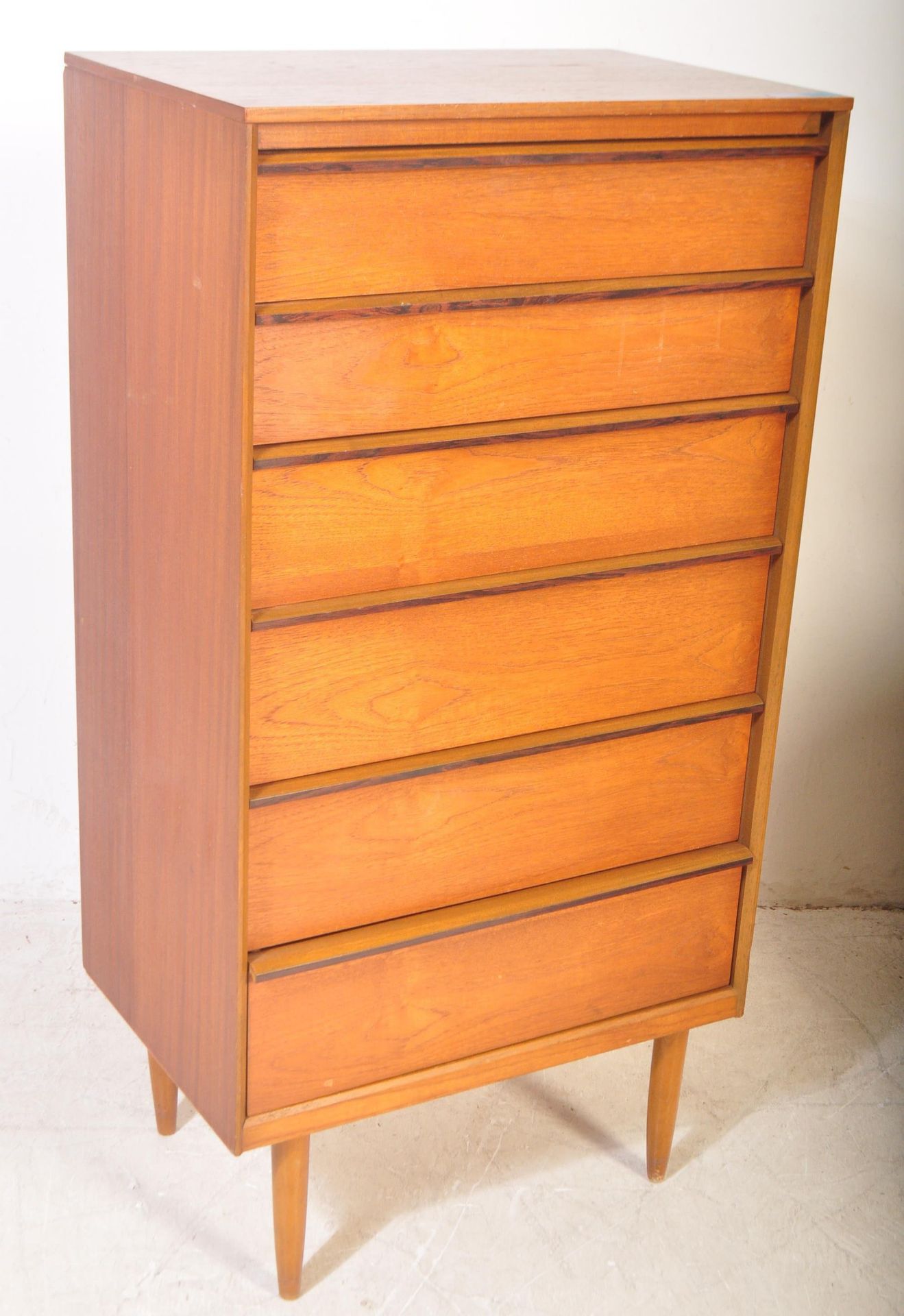 AUSTINE SUITE - MID CENTURY TEAK WOOD CHEST OF DRAWERS - Image 2 of 5