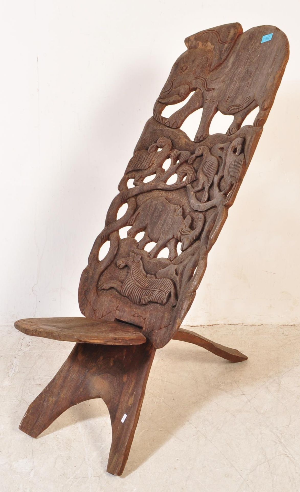 EARLY 20TH CENTURY HARDWOOD AFRICAN BIRTHING CHAIR
