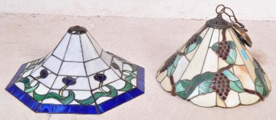 TWO TIFFANY STYLE CEILING LAMP SHADES