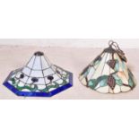 TWO TIFFANY STYLE CEILING LAMP SHADES