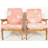 PAIR OF VINTAGE MID CENTURY DANISH INFLUENCE ARMCHAIRS