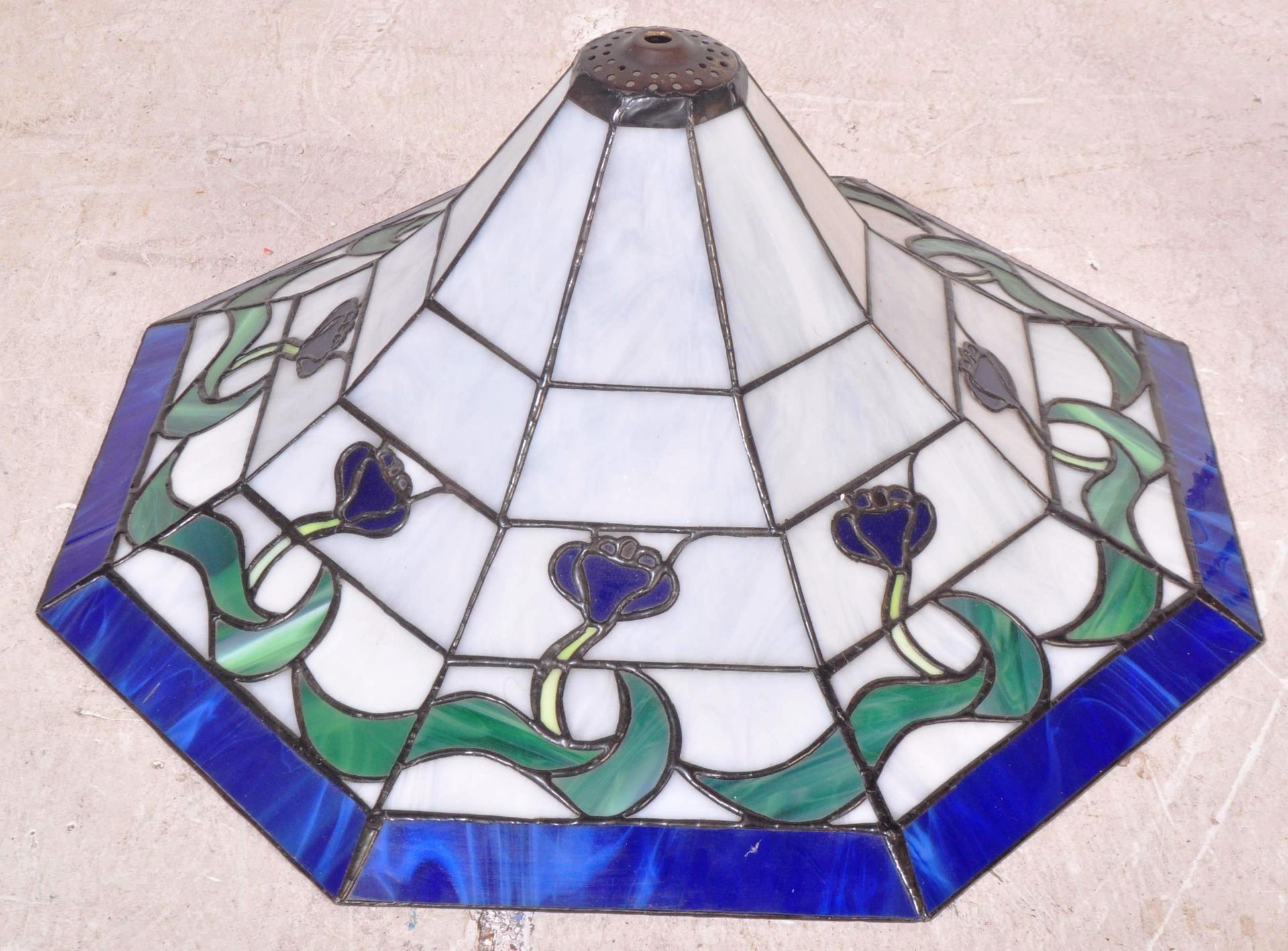 TWO TIFFANY STYLE CEILING LAMP SHADES - Image 3 of 6