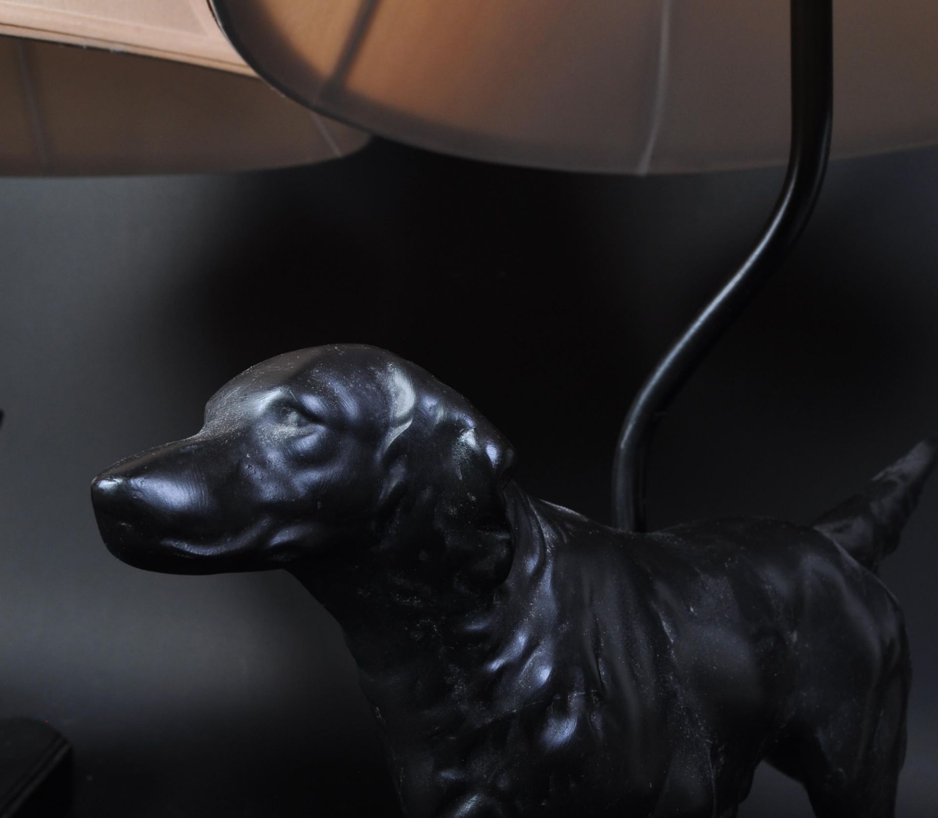 TWO DOG TABLE LAMPS WITH SHADES - Image 3 of 3