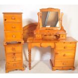 PINE BEDROOM SUITE - DRESSING TABLE & BEDSIDE CABINETS