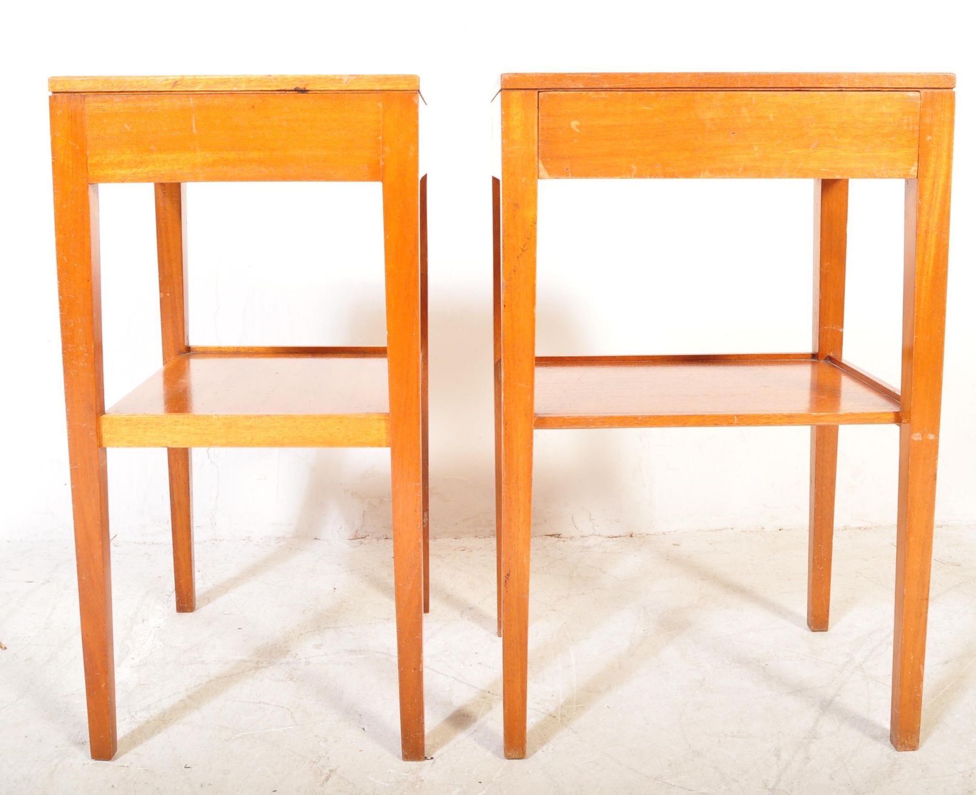 PAIR OF VINTAGE AIR MINISTRY BEDSIDE TABLES - Image 5 of 5