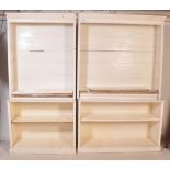 PAIR VICTORIAN PAINTED PINE OPEN BOOKCASE DRESSERS