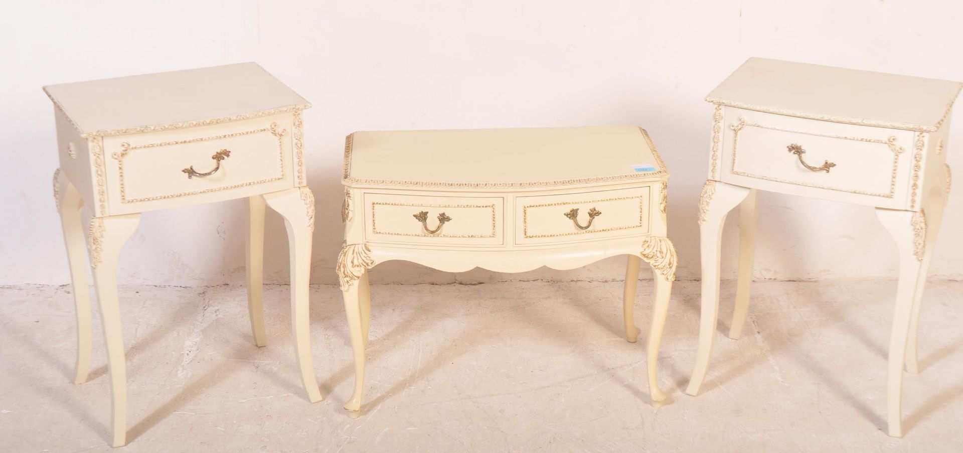 PAIR OF LOUIS XV STYLE BEDSIDES AND A TABLE CABINET - Image 2 of 5