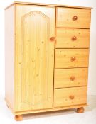 CONTEMPORARY PINE WOOD TALL BOY CHEST