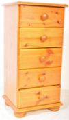 20TH CENTURY PINE PEDESTAL CHEST OF DRAWERS