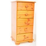 20TH CENTURY PINE PEDESTAL CHEST OF DRAWERS