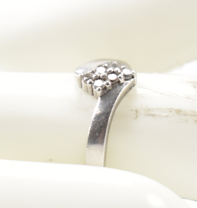 HALLMARKED PLATINUM & DIAMOND CROSSOVER RING - Image 7 of 7