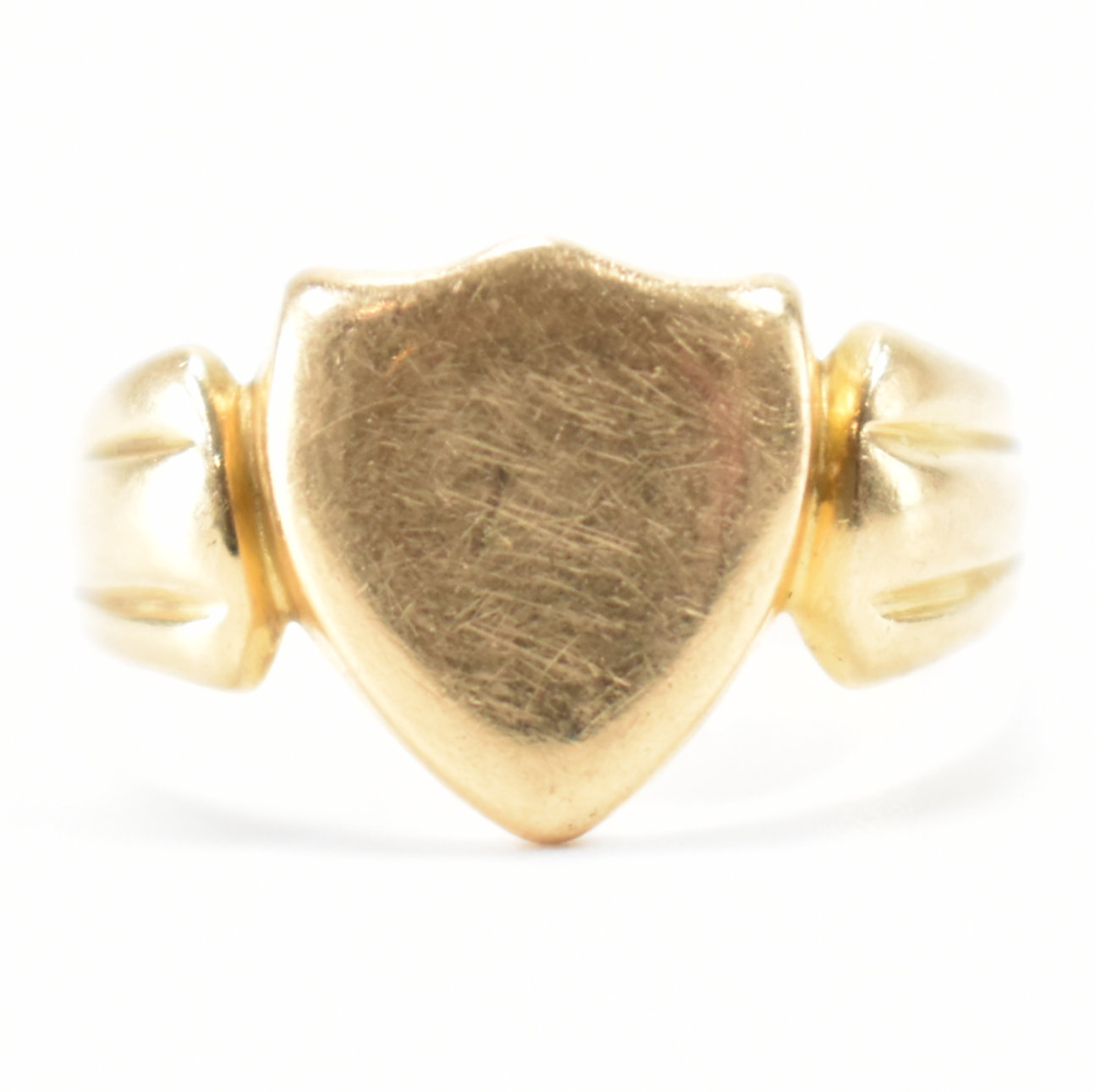 HALLMARKED EDWARDIAN 18CT GOLD SHIELD SIGNET RING