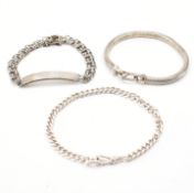COLLECTION OF THREE SILVER BRACELETS