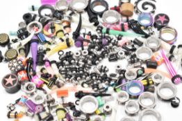 LARGE GROUP OF STRETCHED PIERCING JEWELLERY