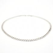 HALLMARKED 9CT WHITE GOLD CURB LINK CHAIN NECKLACE