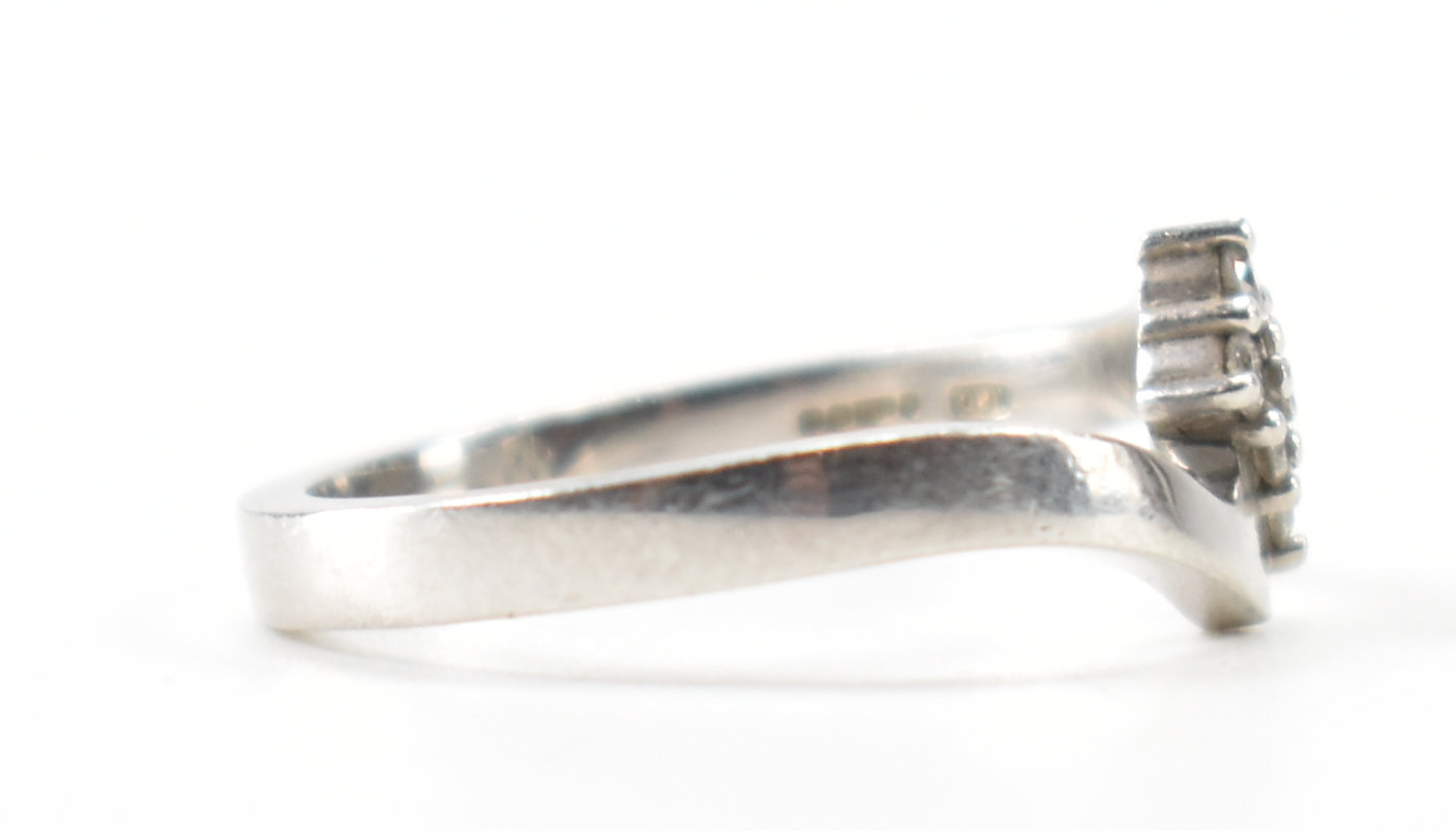 HALLMARKED PLATINUM & DIAMOND CROSSOVER RING - Image 5 of 7