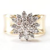 14CT GOLD & DIAMOND CLUSTER RING