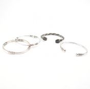 COLLECTION OF SILVER BANGLE BRACELET
