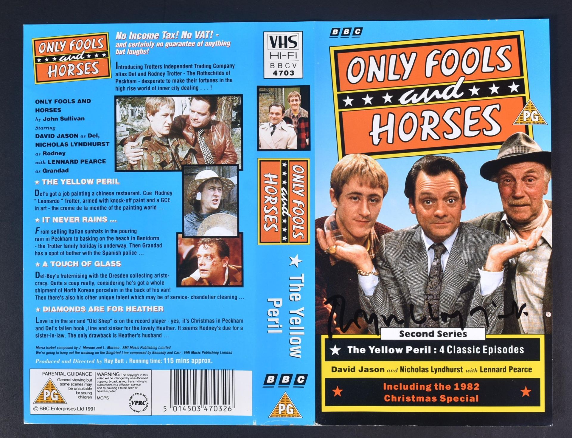 ONLY FOOLS & HORSES - ROGER LLOYD PACK (D. 2014) - SIGNED VHS COVER
