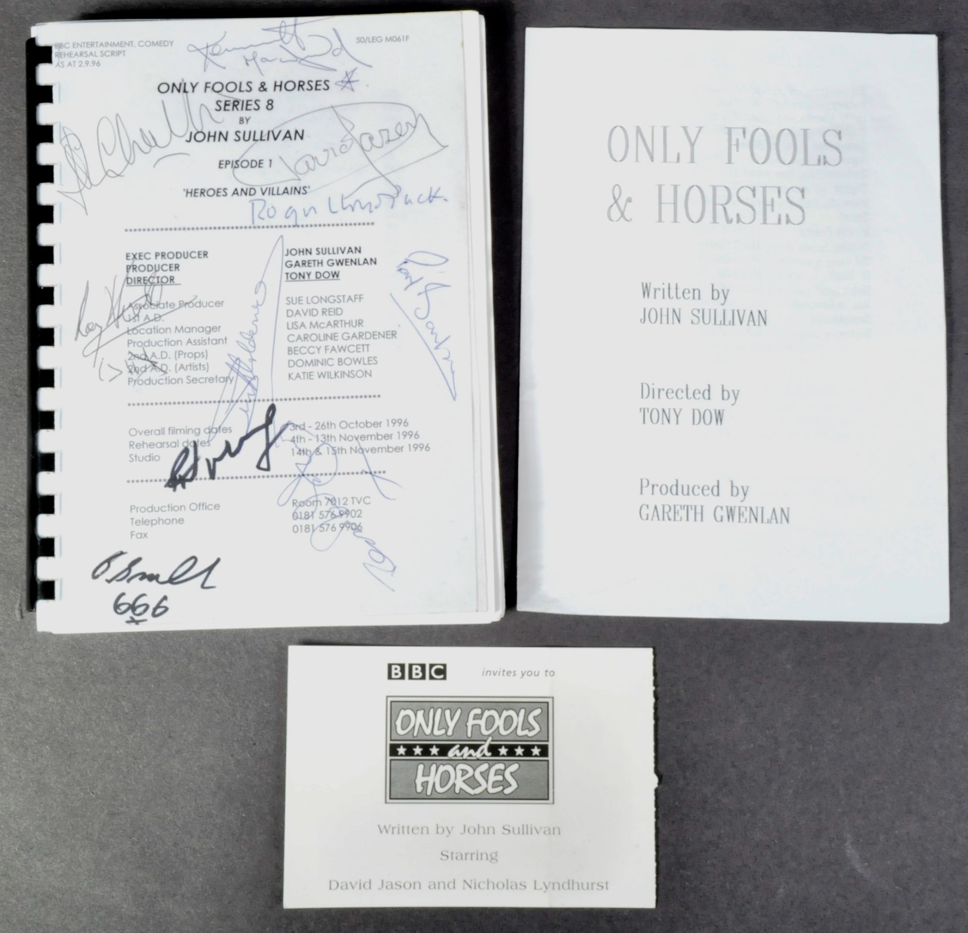 ONLY FOOLS & HORSES - HEROES & VILLAINS - KEN MACDONALD'S SCRIPT