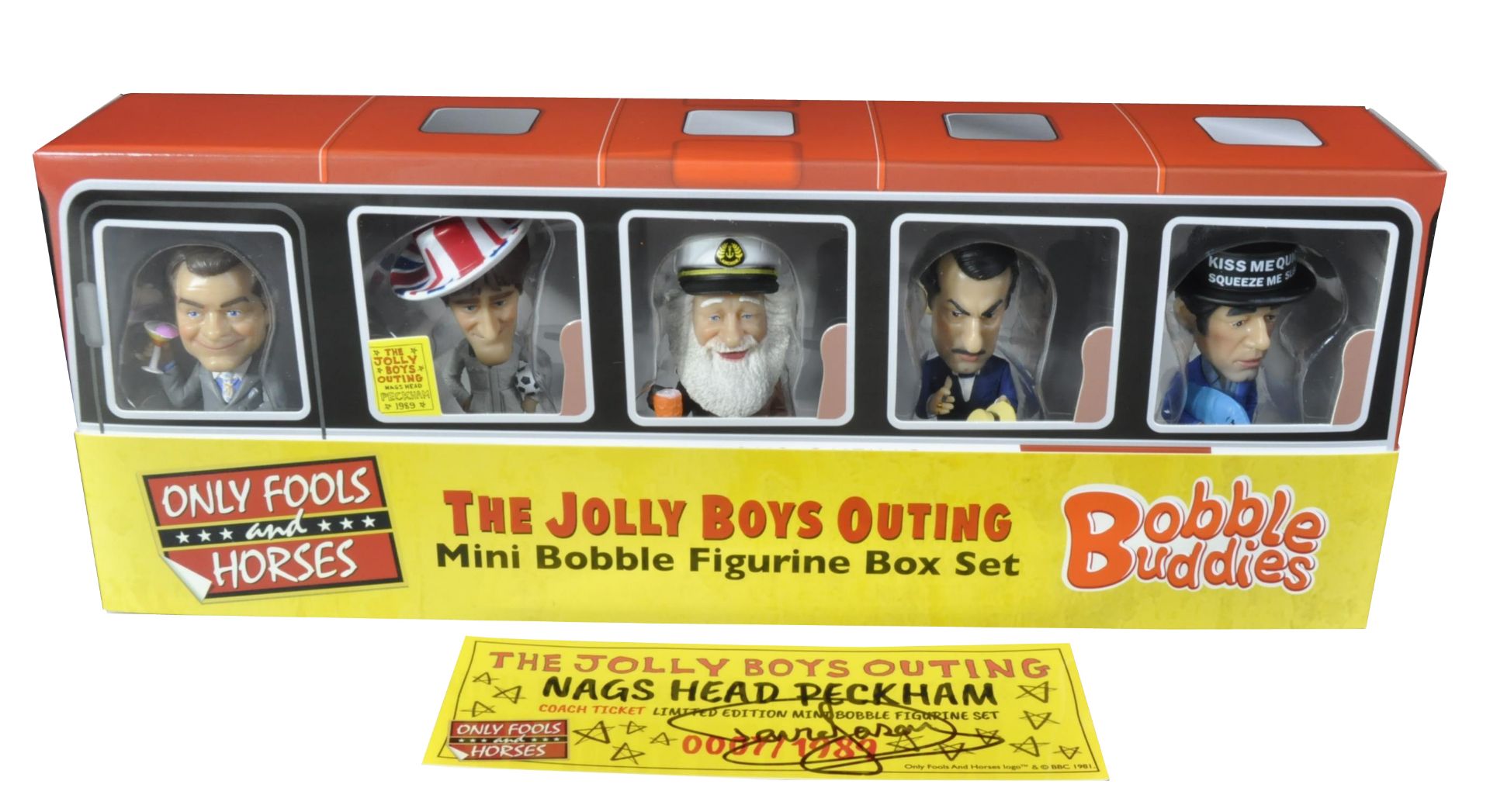 ONLY FOOLS & HORSES - LTD ED JOLLY BOYS BOBBLE HEAD COACH SIGNED