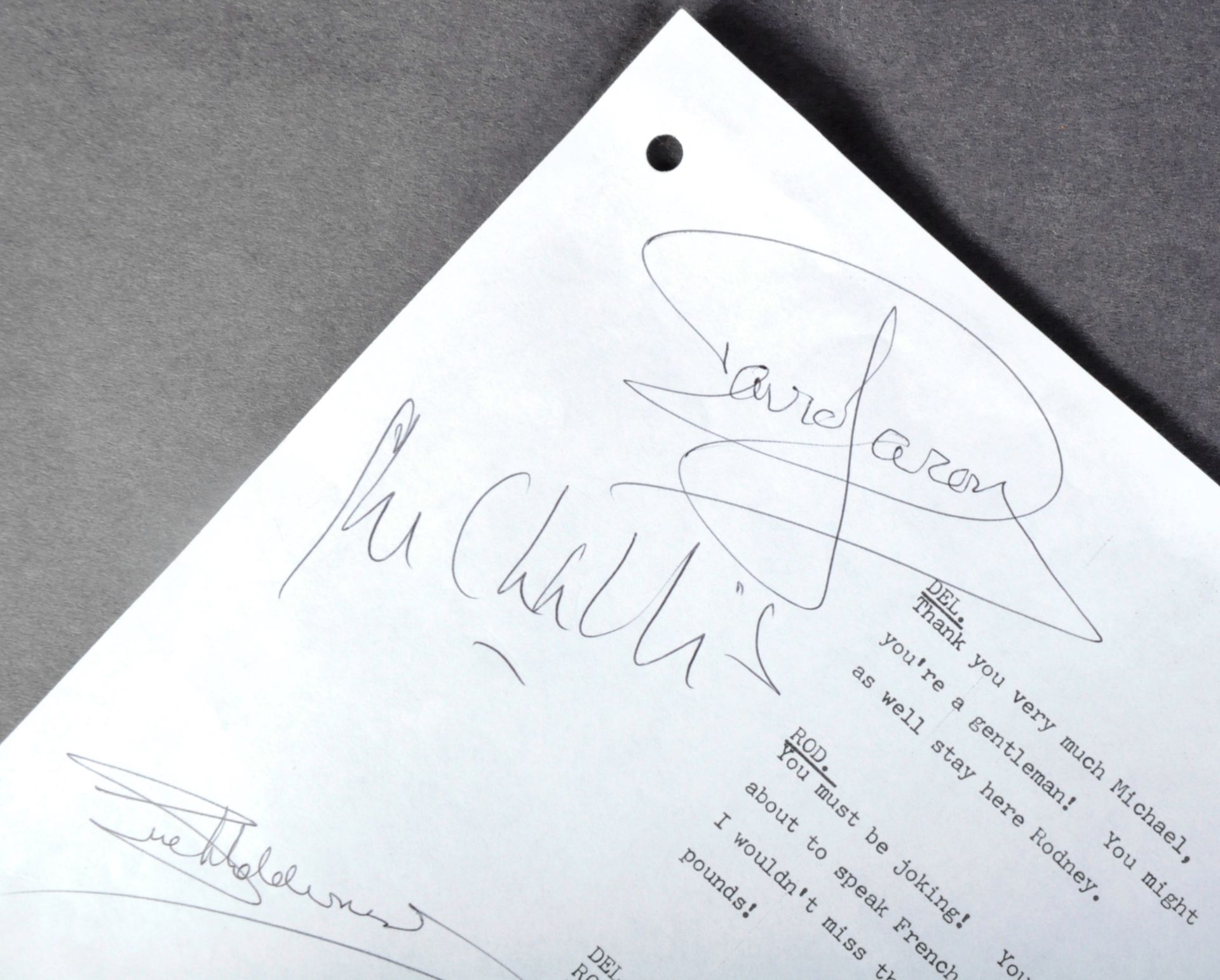 ONLY FOOLS & HORSES - MULTI-SIGNED SCRIPT PAGE - PRUSSIA WITH LOVE - Image 2 of 2
