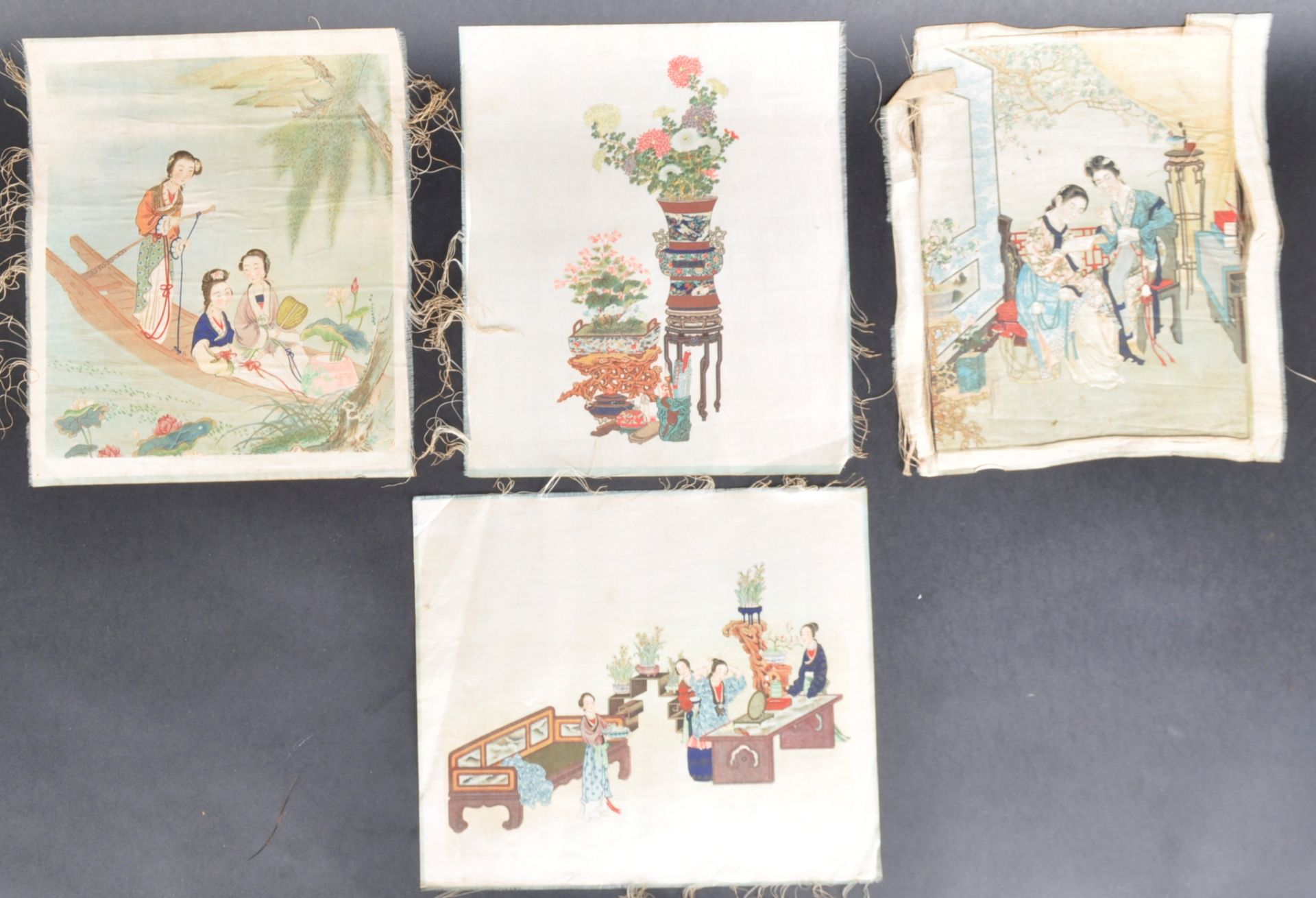 19TH CENTURY CHINESE SILK PANELS - Image 2 of 6