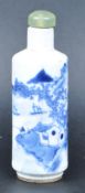 19TH CENTURY CHINESE BLUE & WHITE PORCELAIN SNUFF BOTTLE