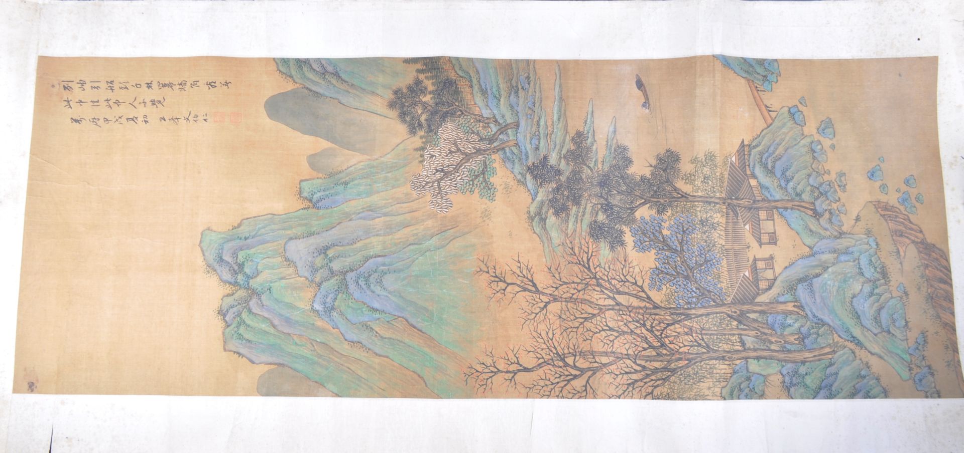 19TH CENTURY CHINESE HAND PAINTED PAPER SCROLL