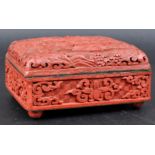 EARLY 20TH CENTURY CHINESE CINNABAR LACQUER BOX
