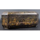 19TH CENTURY CHINESE BLACK LACQUER WORKBOX