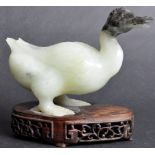 19TH CENTURY CHINESE JADE DUCK FIGURINE