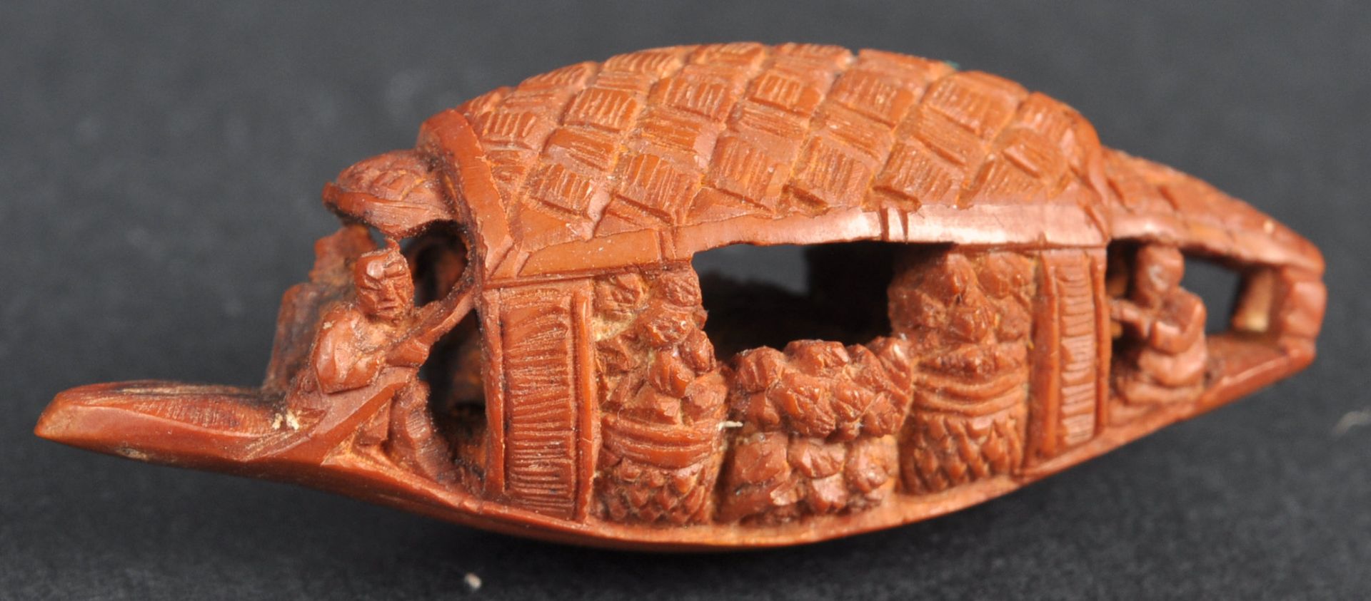 TWO 19TH CENTURY CHINESE HAND CARVED HEDIAO NUTS - Image 7 of 9