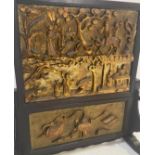 19TH CENTURY CHINESE HAND CARVED GILDED SCREEN