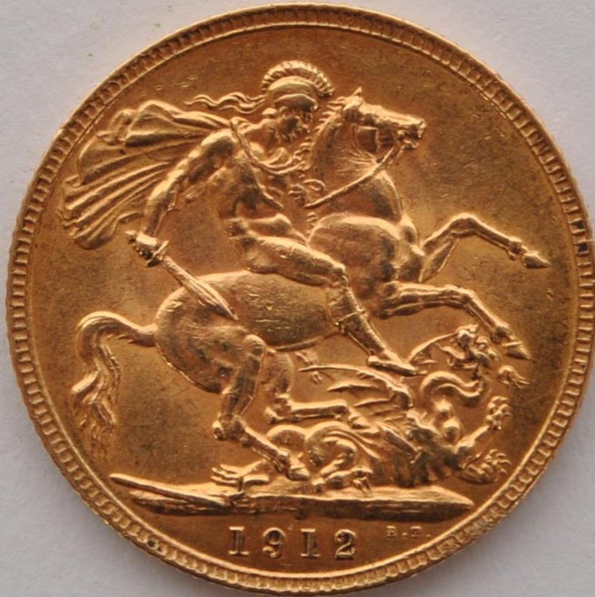 22CT GOLD 1912 GEORGE V FULL SOVEREIGN COIN - Image 2 of 4