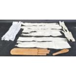 ASSORTMENT OF EARLY 20TH CENTURY WHITE GLOVES - LEATHER & SILK