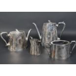 SET OF LATE VICTORIAN SILVER PLATED TEA & COFFEE SERVICE