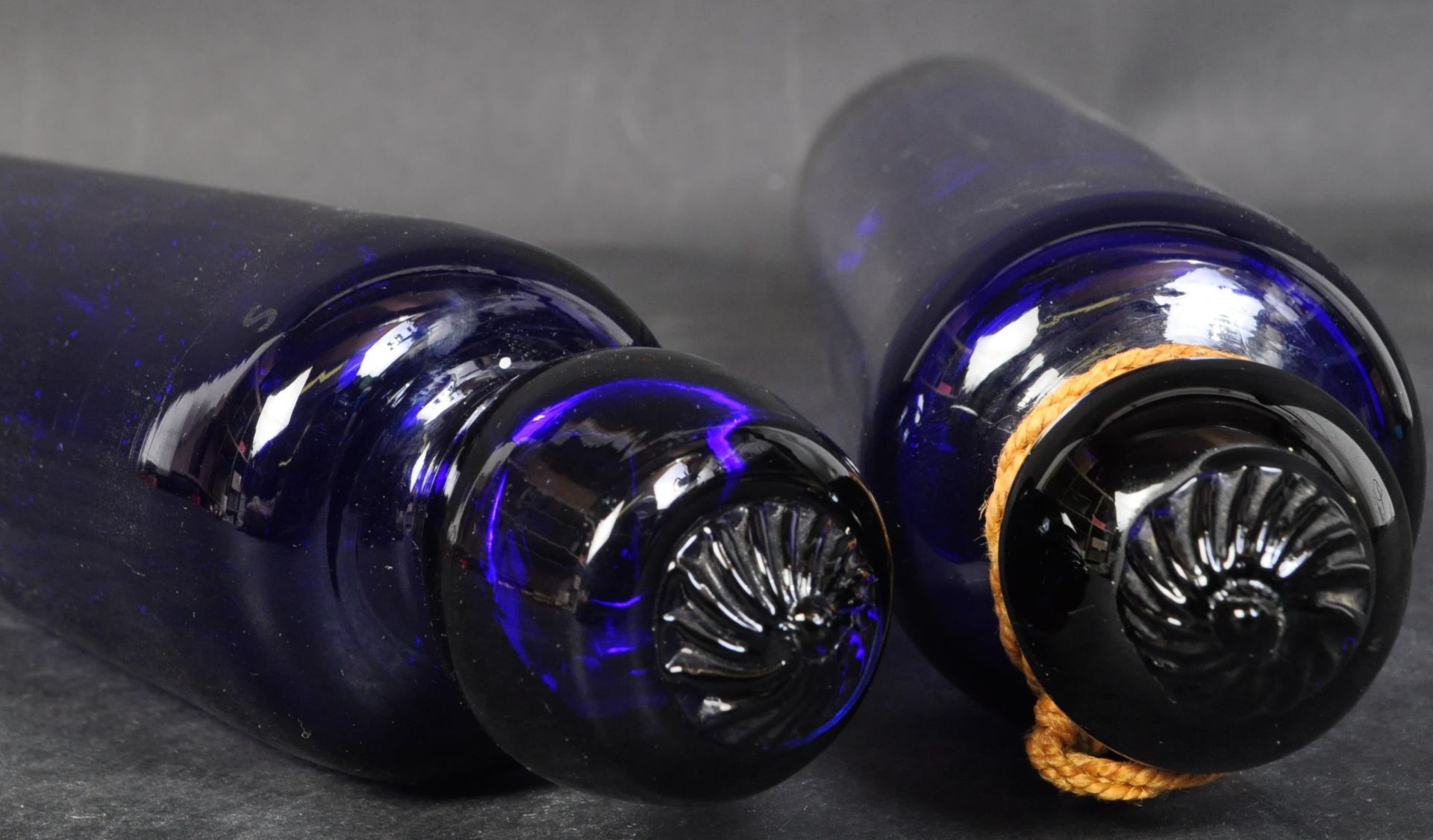 TWO VICTORIAN BRISTOL BLUE GLASS ROLLING PINS - Image 4 of 4