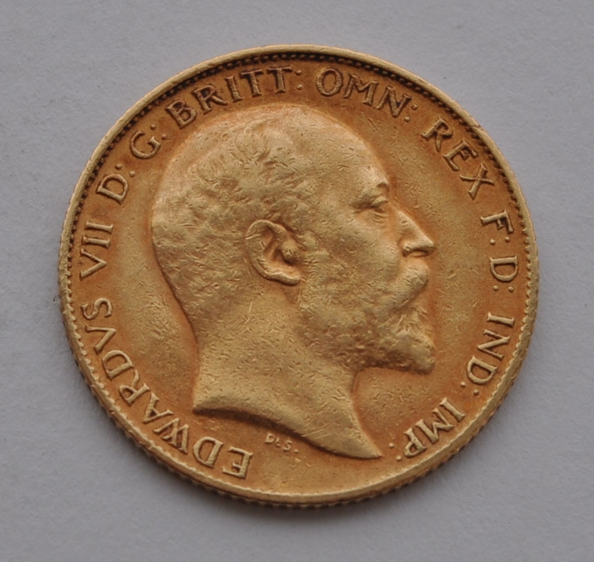 22CT GOLD 1908 EDWARD VII HALF SOVEREIGN COIN - Image 2 of 3