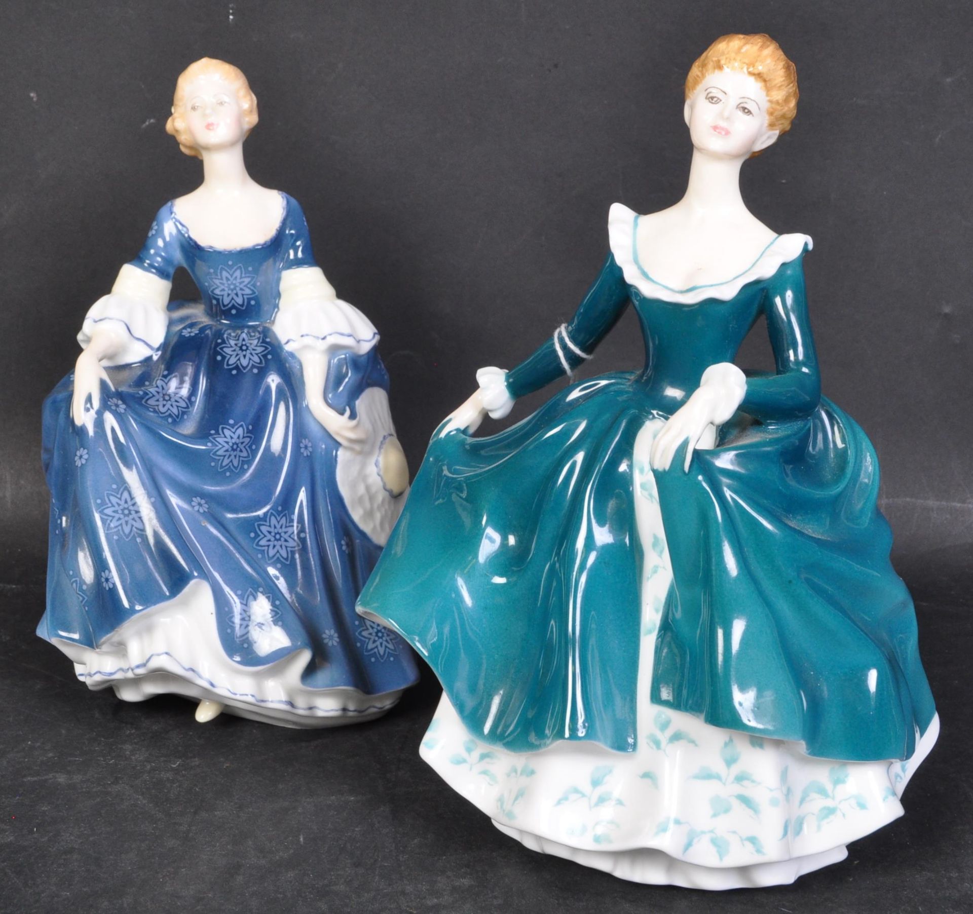 THREE ROYAL DOULTON CHINA LADY FIGURES & TWO OTHERS - Image 2 of 4
