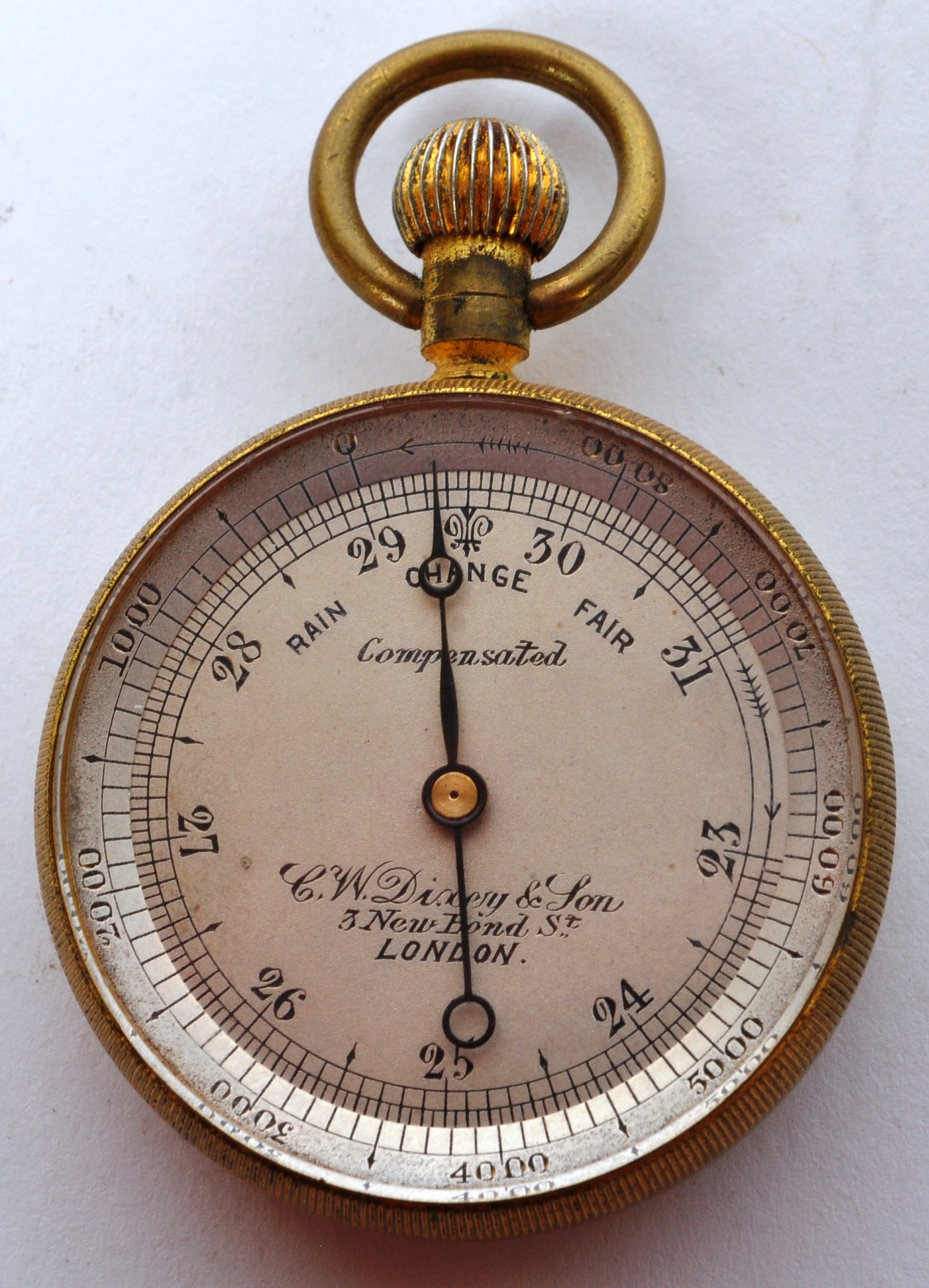 VICTORIAN C. W. DIXEY & SON COMPENSATED POCKET BAROMETER