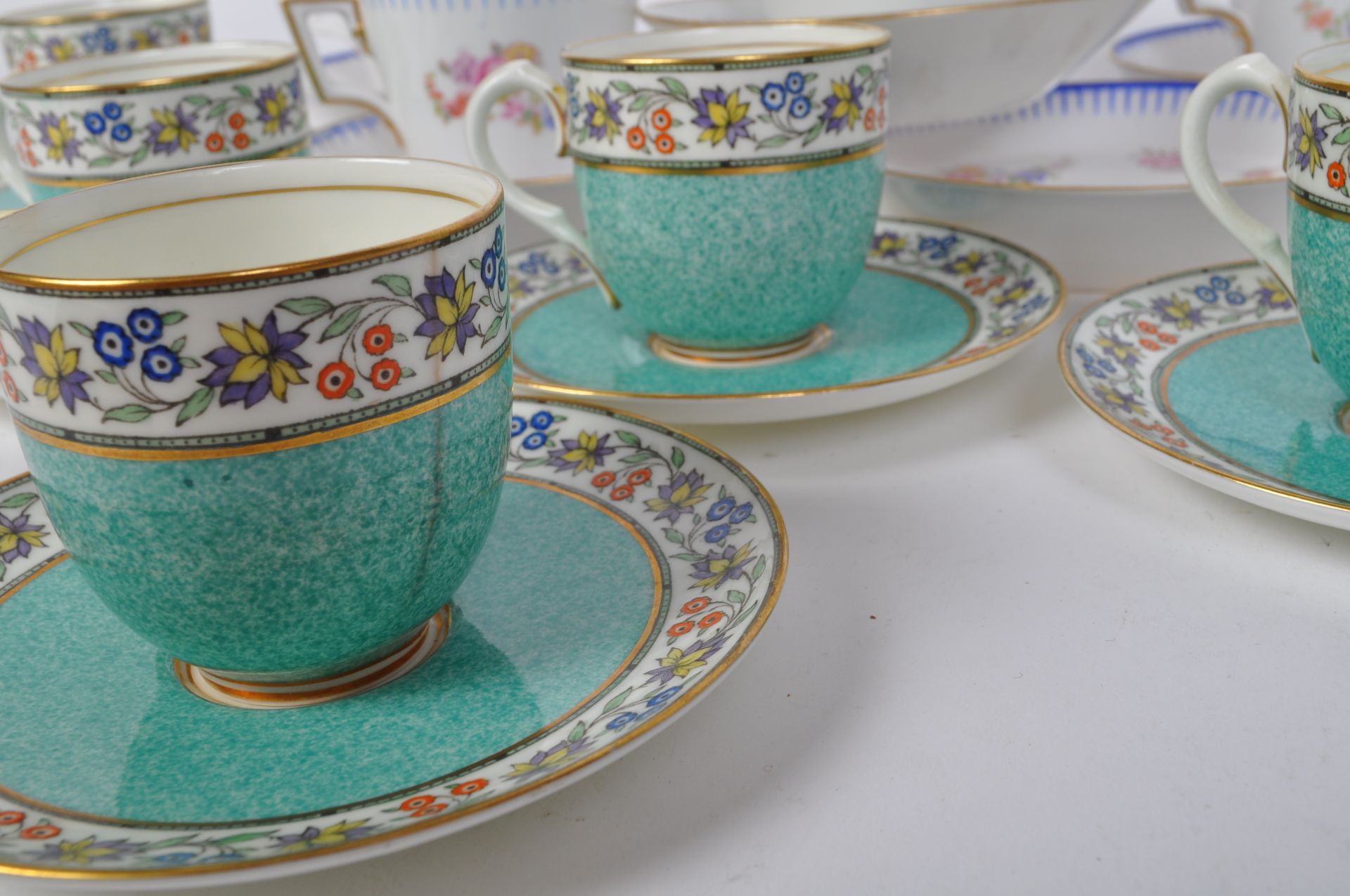 ASSORTMENT OF PORCELAIN TEACUPS & SAUCERS - WORCESTER - NAST - Image 2 of 7