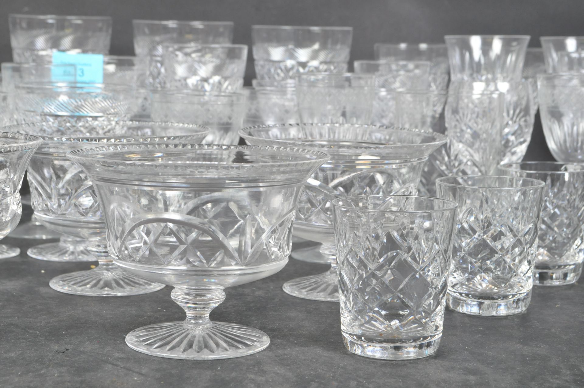 COLLECTION OF VINTAGE ENGLISH LEAD CUT GLASS DRINKING GLASSES - Image 2 of 4