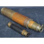 TWO 19TH CENTURY & LATER BRASS TELESCOPES