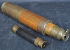 TWO 19TH CENTURY & LATER BRASS TELESCOPES