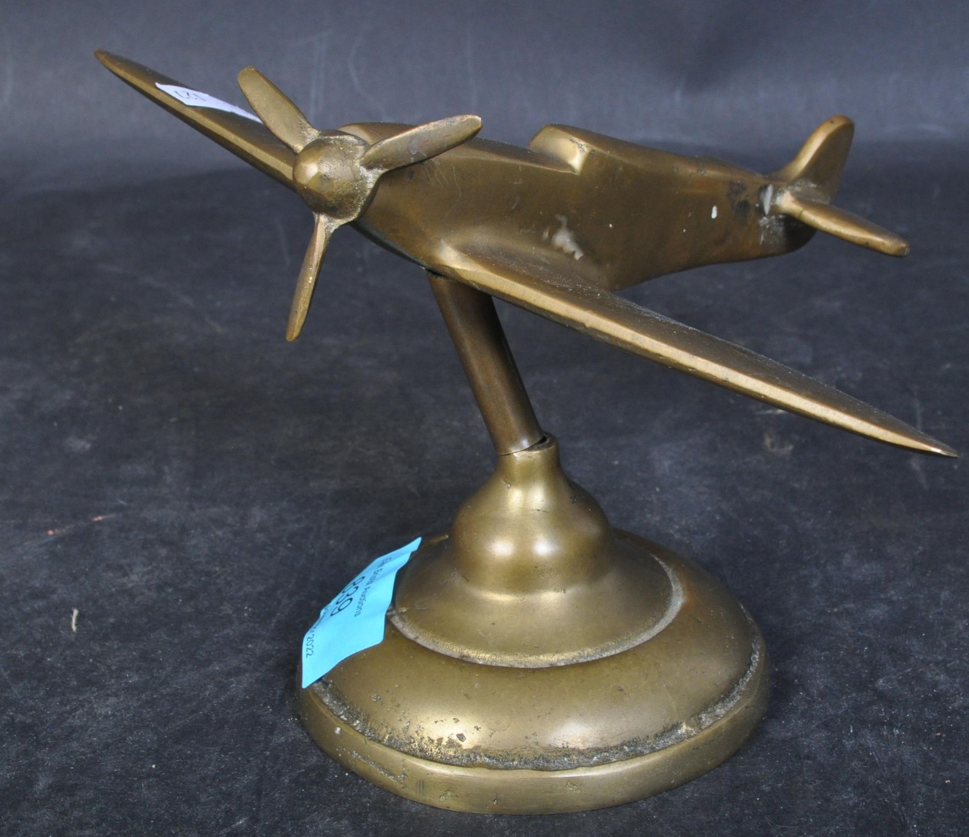 20TH CENTURY BRASS TRENCH ART SPITFIRE ORNAMENT