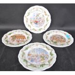 FOUR VINTAGE ROYAL DOULTON "BRAMBLY HEDGE" 'MIDWINTER' PLATES